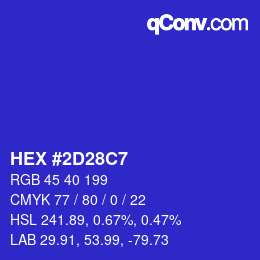 Color code: HEX #2D28C7 | qconv.com