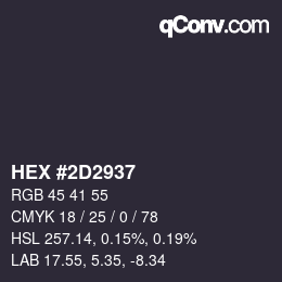 Color code: HEX #2D2937 | qconv.com