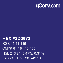 Color code: HEX #2D2973 | qconv.com