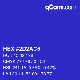 Color code: HEX #2D2AC6 | qconv.com