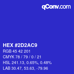 Color code: HEX #2D2AC9 | qconv.com