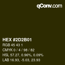 Color code: HEX #2D2B01 | qconv.com