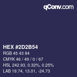 Color code: HEX #2D2B54 | qconv.com