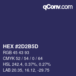 Color code: HEX #2D2B5D | qconv.com