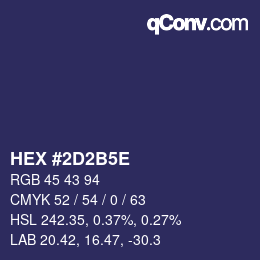 Color code: HEX #2D2B5E | qconv.com