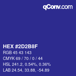 Color code: HEX #2D2B8F | qconv.com