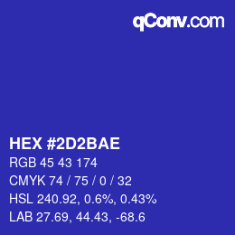 Color code: HEX #2D2BAE | qconv.com