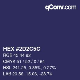 Farbcode: HEX #2D2C5C | qconv.com