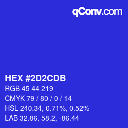 カラーコード: HEX #2D2CDB | qconv.com