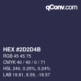 Color code: HEX #2D2D4B | qconv.com