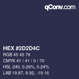 Color code: HEX #2D2D4C | qconv.com