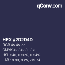 カラーコード: HEX #2D2D4D | qconv.com