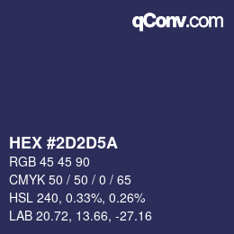 Color code: HEX #2D2D5A | qconv.com