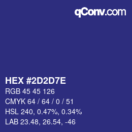 カラーコード: HEX #2D2D7E | qconv.com