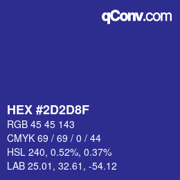 Color code: HEX #2D2D8F | qconv.com