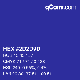 Color code: HEX #2D2D9D | qconv.com