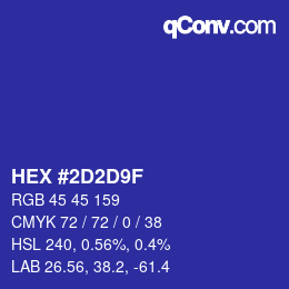 Color code: HEX #2D2D9F | qconv.com