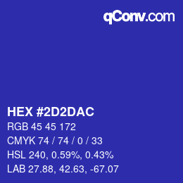 Color code: HEX #2D2DAC | qconv.com