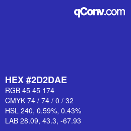 Color code: HEX #2D2DAE | qconv.com