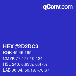 カラーコード: HEX #2D2DC3 | qconv.com