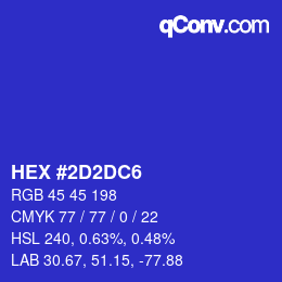 Color code: HEX #2D2DC6 | qconv.com