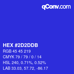 Color code: HEX #2D2DDB | qconv.com