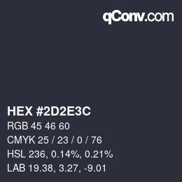 Color code: HEX #2D2E3C | qconv.com