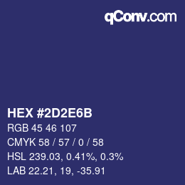 Color code: HEX #2D2E6B | qconv.com