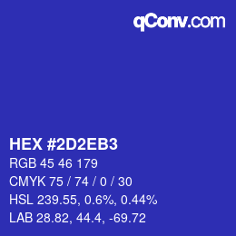 Color code: HEX #2D2EB3 | qconv.com