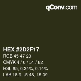 Color code: HEX #2D2F17 | qconv.com