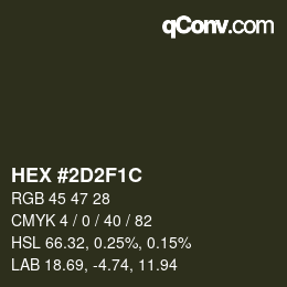 Color code: HEX #2D2F1C | qconv.com