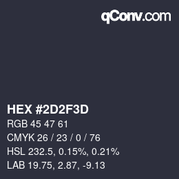 Color code: HEX #2D2F3D | qconv.com