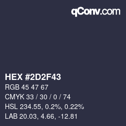 Color code: HEX #2D2F43 | qconv.com