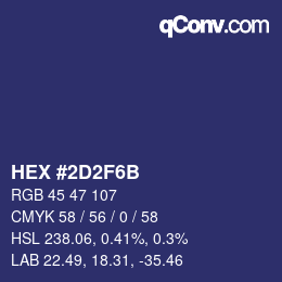 Color code: HEX #2D2F6B | qconv.com