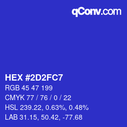 Color code: HEX #2D2FC7 | qconv.com