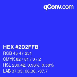Color code: HEX #2D2FFB | qconv.com