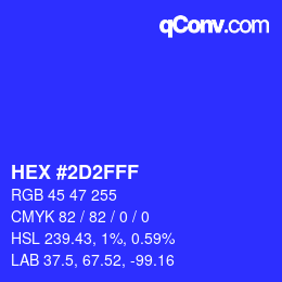 Color code: HEX #2D2FFF | qconv.com