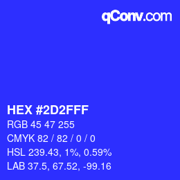 カラーコード: HEX #2D2FFF | qconv.com