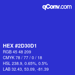 Color code: HEX #2D30D1 | qconv.com