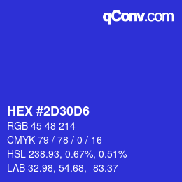 Color code: HEX #2D30D6 | qconv.com