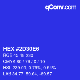 Color code: HEX #2D30E6 | qconv.com