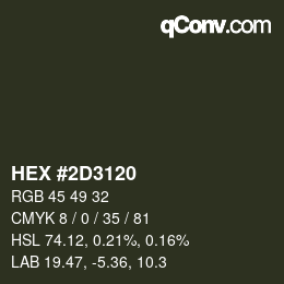 Color code: HEX #2D3120 | qconv.com