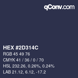 Color code: HEX #2D314C | qconv.com