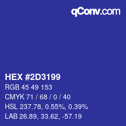 Color code: HEX #2D3199 | qconv.com