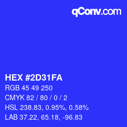 Color code: HEX #2D31FA | qconv.com
