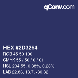 Color code: HEX #2D3264 | qconv.com