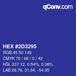 Color code: HEX #2D3295 | qconv.com