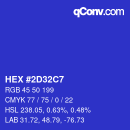 カラーコード: HEX #2D32C7 | qconv.com