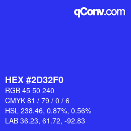 Color code: HEX #2D32F0 | qconv.com