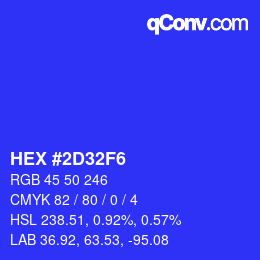 Color code: HEX #2D32F6 | qconv.com